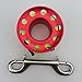 LoveinDIY Lightweight Finger Spool Scuba Diving Dive Reel Compact Diver Reel Clip, red