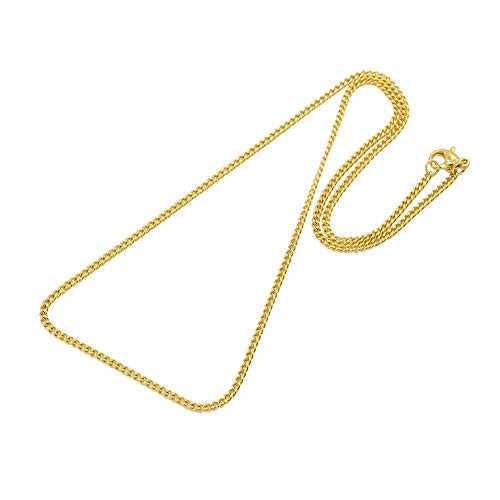 PH PandaHall 10pcs 2mm Stainless Steel Curb Chain Necklaces Golden Chain Necklace with Lobster Claw Clasps for Men Women Crafts Jewelry Making