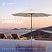 JEAREY 9FT Outdoor Patio Umbrella Outdoor Table Umbrella with Push Button Tilt and Crank, Market Umbrella 8 Sturdy Ribs UV Protection Waterproof for Garden, Deck, Backyard, Pool (Beige)