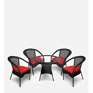 Indiid Homes |D-8 Patio|Indoor| Outdoor| Living Room | Balcony | Garden |(4 Chair + 1 Table)|Furniture Set |Coffee Chair Set |Powder Coated|