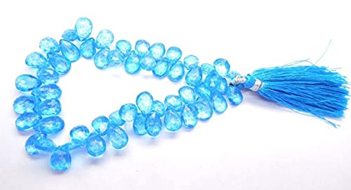 LKBEADS Niebieski hydro luźny kamień szlachetny 7-10 mm fasetowane koraliki gruszki koraliki kamienne, koraliki z kamieni szlachetnych, luźne koraliki, cięte koraliki kabina koraliki gładkie koraliki 30 cm pasmo.