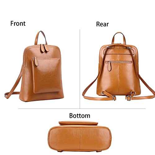 image for HESHE Leather Backpack Purses for Women Backpacks Anti-Theft Daypacks 