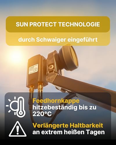 Schwaiger Twin LNB digital Sun Protect I Low Noise Blockconverter für 2 Teilnehmer