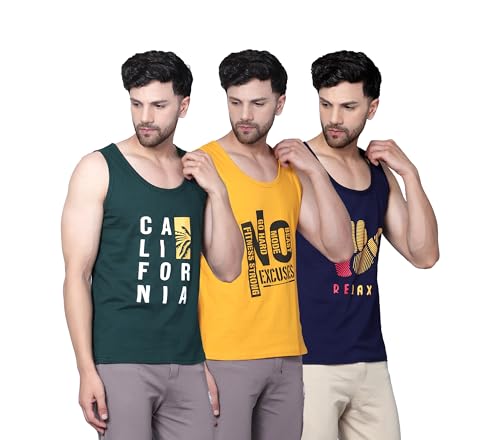 Image of Designer Men Vest Versatile Cotton Sando /Baniyan /Ganji for Boys - Perfect for Gym Workouts, Vacations, and Beaches
