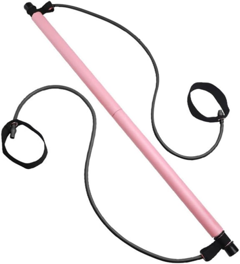 Pilates and Stick Bodybuilding Pink for Resistance Bar Exercise | Nbr, Metal and Latex Build, Portable Design with Foot Loop, Suitable for Occasions