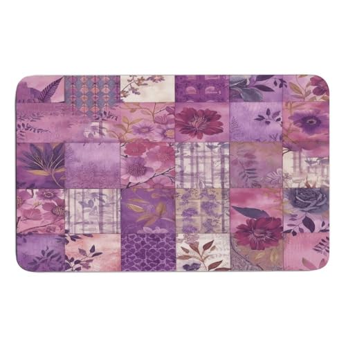 Alfombrilla de diatomita morada de 50x80 cm para evitar caídas en baño 2