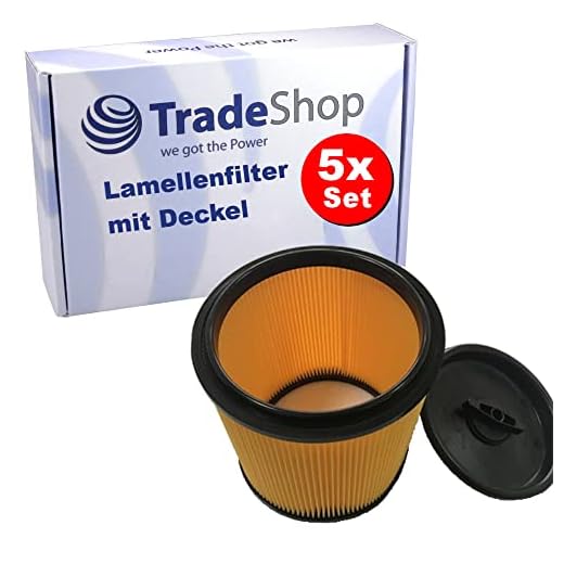 Trade-Shop - Filtros redondos de recambio con tapa de cierre para Lidl Parkside PNTS 1500 B2 1500 B3 1500 C4 Aqua-Vac NTP 30 Jardin (5 unidades)