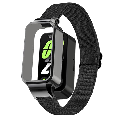 [PONATTENO] �����p�x���g For Xiaomi Band 9 Active�p �E�H�b�`�o���h �i�C������ �ی�t���[���t �ւ��o���h �L�k���S���o���h �}���`�J���[ (�u���b�N)