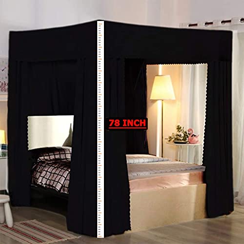 Scmty Princess 4 Corner Post Bed Canopy Solid Color For Girls Bed For Twin/Full/Queen/King Size Bed Adult Bedroom Kids Rooms Curtain Net Decoration (Solid-Black, King) #TOP2