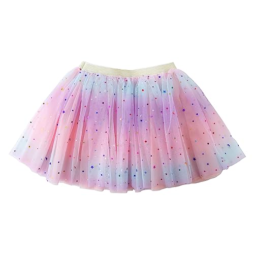 Image of Jastore Girls Layered Rainbow Tutu Skirt Dance Dress Ruffle Tiered Clubwear