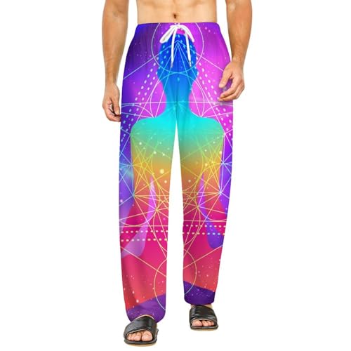 Bas de pyjama femme long pantalon vêtements de nuit imprimé mandala confortable taille S avec poches