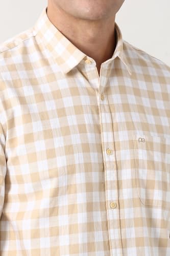Image of Peter England Slim Fit Checkered Casual Shirt for Men - Full Sleeves | Cotton | Smart & Stylish