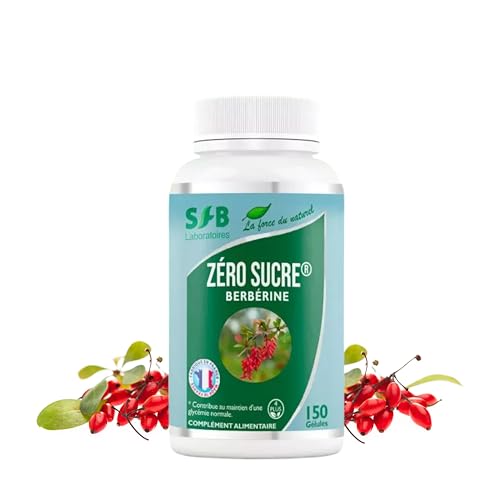 SFB Laboratoires Berbérine BIO 1200mg Haute Qualité, Chrome - Minceur et Régulation du Sucre, Soutient la Digestion & Métabolisme - Extrait Naturel - 3 mois traitement - 150 Gélules