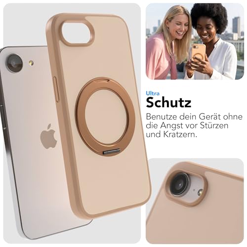 Coque iPhone 17e EAZY CASE marron avec anneau rotatif 360 et support - 6