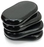 GEMWIZ Natural Skin Care spa Volcanic Rock Basalt Stone Massage hot Stone Massage Set 100% Natural Body Massage Stone Set (Black 4 PICS).