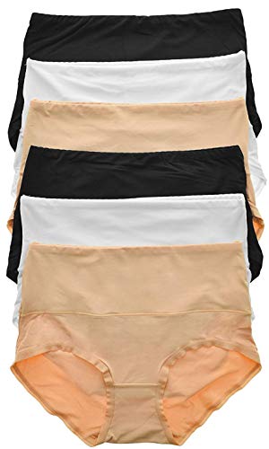 Image of ToBeInStyle Women's Pack of 6 High-Waisted Girdle Brief Tummy Support Everyday Panties