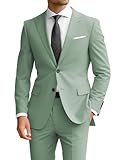 Wangyue Mens Sage Green Suit Slim Fit Wedding Suit Prom Tuxedo for Men Dress Groom Regular Fit Suits for Men