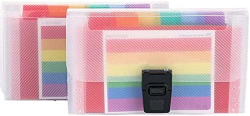 gishane 2 pcs Revision Card Holders, Expanding File Folders Revision Cards Index Cards Plastic Expandable Organizer with Labels Mini Documents Files for Bills Cards Coupons