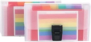 gishane 2 pcs Revision Card Holders, Expanding File Folders Revision Cards Index Cards Plastic Expandable Organizer with Labels Mini Documents Files for Bills Cards Coupons