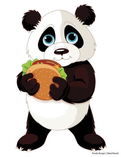 Panda Burger Sketchbook: Cute Sketchbook for Kids - 120 Blank Extra Large (8.5 x 11) pages (Sketchbooks for Kids and Adults)