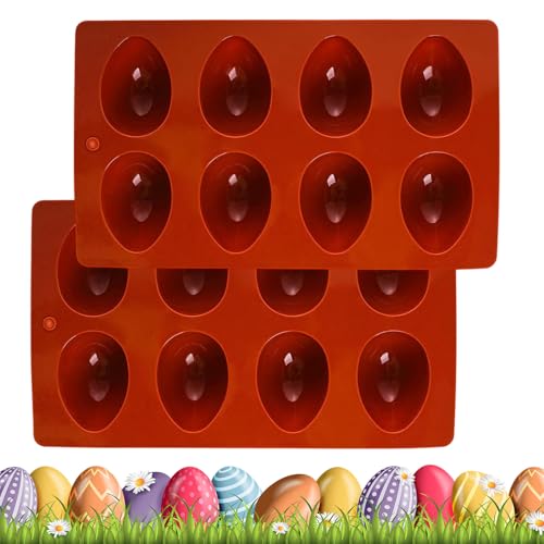 WJnflQN Molde de huevos para sándwich de huevos, 8 compartimentos, molde para huevos, 2 piezas, apto para horno, moldes para chocolate, caramelos, pan, ositos de goma, magdalenas, mousse