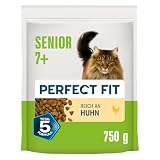 PERFECT FIT Senior Trockenfutter für ältere Katzen ab 7 Jahren - Huhn, 750g (6 Beutel) ...