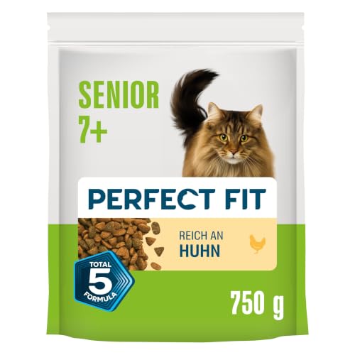 PERFECT FIT Senior Trockenfutter für ältere Katzen ab 7 Jahren - Huhn 750g (6 Beutel)
