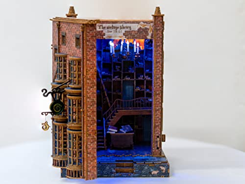 Lkwood Book Nook Miniature Kit Pre Colored, Diy Bookshelf Insert, Diy Bookend Decor Building Model Kit With Led Light, Booknook Accessories Lk - Magic Wand Shop (Diy Kits) #TOP4