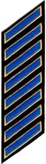 Uniform Service Hash Marks - Royal Blue/Medium Gold Stripes on Black Felt Backing for Law Enforcement and Security - 8 Count (Easily Cut to Fit Desired Hashmark Count Needed)