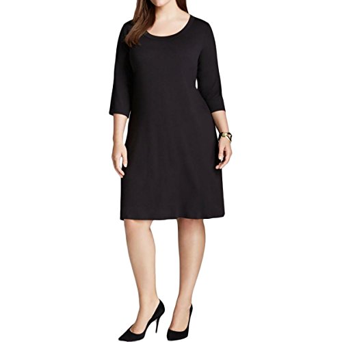 Karen Kane Plus-Size Three-Quarter-Sleeve A-Line Dress