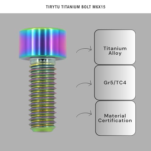 Image of Titanium Bolts M6x15 Hex Socket Screws, Colorful, 6PC
