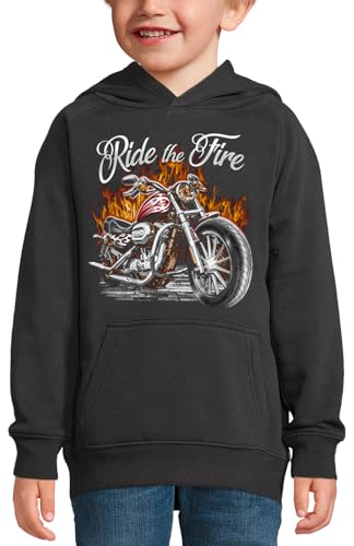 Sweat à capuche biker ride the fire pour les sorties collège en roadster