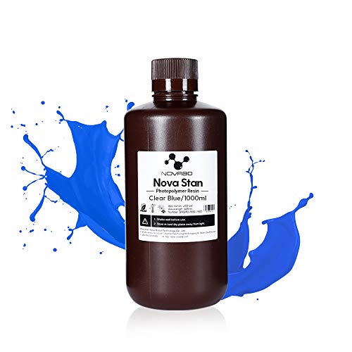 NOVA3D 3D Printer Resin Low Odor 405nm Printer Resin for LCD 3D Printer UV Curing Standard Resin Clear Blue 1KG