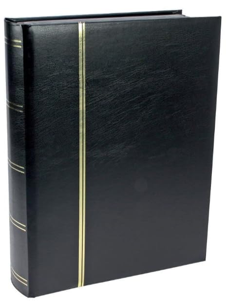 SAFE 155-5 Album timbres 64 pages noire | Chaque page avec 9 bandes transparentes | gaufrage doré sur la couverture et le dos |