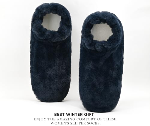 Image of DICUIRD Slipper Socks with Grippers for Women,Winter Cozy&Comfy Fuzzy Boot Slippers for Women