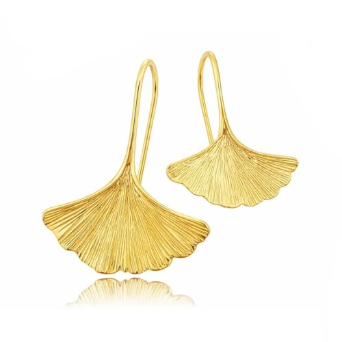 Boucles d'oreilles ginkgo plaqué or pour illuminer vos tenues