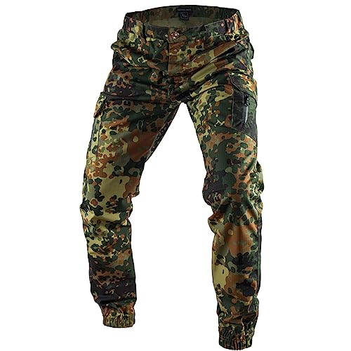 Men's Tactical Cargo Pants, Water Repellent Ripstop Camo Working Pants, Lightweight Hiking Hunting Tapered Joggers