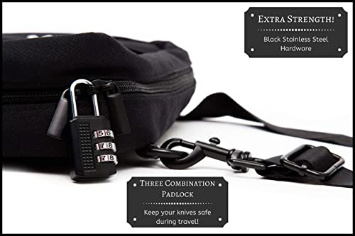 Execuchef Knife Bag With 29 Pockets For Knives And Kitchen Utensils | Business Card Holder And Lock | Water Resistant And Durable Ballistic Nylon Backpack For Professional Chefs And Culinary Students #TOP2