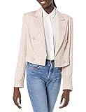 GUESS Women's Tula Cropped Blazer, Girly Boucle Pink Combo, Medium