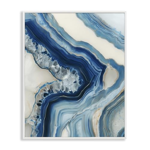 Sea Colored Stones Geode Abstract, 11 x 14 Inch Framed Giclée Print