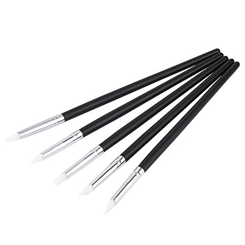 5 PCS Nail Art Sculpture Pen, Silicone Brushes 3D Effect Nail Dotting Tool Painting Drawing Tool Nail Art Brush For DIY Art Craft