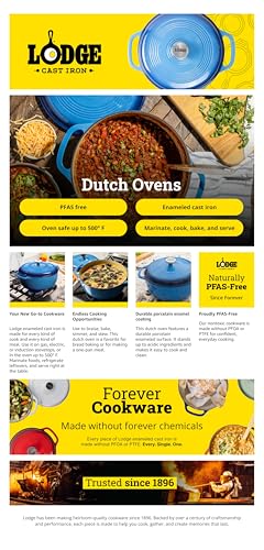 Lodge Essential Enamel Cast Iron Dutch Oven - Perfect for Br...