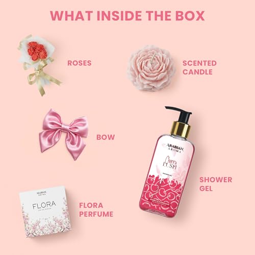 Image of Arabian Aroma Love Forever Luxury Fragrance Gift Hamper For Women | Romantic Perfume & Bath Essentials Gift Set For Valentine, Anniversary & Special Occasions