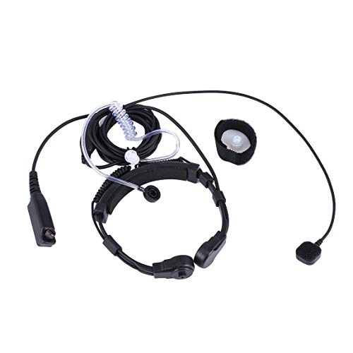 Preisvergleich Produktbild Retractable Throat Steuer Finger PTT Throat MIC akustischer Schlauch-Hörmuschel-Kopfhörer für SEPURA Funk STP8000 (Farbe: schwarz)