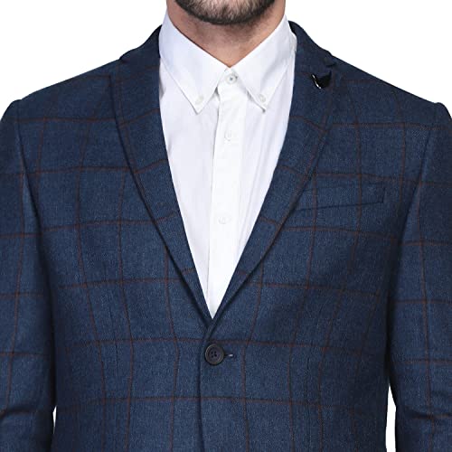 Image of Blackberrys Men Navy Checks Blazers