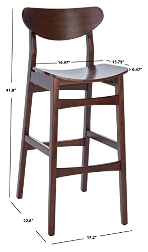 SAFAVIEH-Home-Collection-Thaxton-Mid-Century-Farmhouse-Walnut-30-inch-Bar-Stool-Set-of-2 SAFAVIEH Home Collection Thaxton Mid Century Farmhouse Walnut 30 inch Bar Stool Set of 2