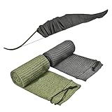 SPG Archery Recurve Bow Case - 2 Pack Soft Bow Bag 57 * 6in Elastic Design Archery Bow Sock for Recurve Bow and Longbow Storage Hunting Shooting Accessories(Grey+Green)