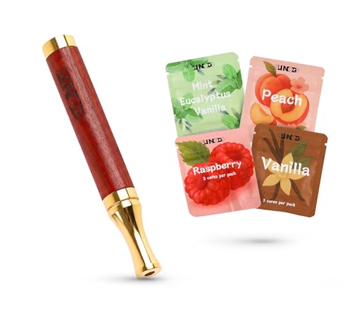 Flavored Air Device 12-Pack – Mint, Eucalyptus, Vanilla, Raspberry & Peach Flavor Cores, Lightweight Portable Design, Replaceable Cores