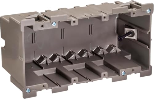 Image of SmarToggle Four Gang Retrofit Wall Box - Old Work Electrical Box for Stud or No-Stud Mount | 1-1 /2 inch Toggle Depth | Quad Device, Smart Switch, or Outlet PC Wall Box, 3-Pack