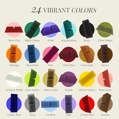 Image of Hearth & Harbor Natural Candle Dye for Soy Wax, 24 Popular Candle Color Dye Blocks for Soy Wax, Highly Concentrated Blocks, Nontoxic Supplies for DIY Candle Making